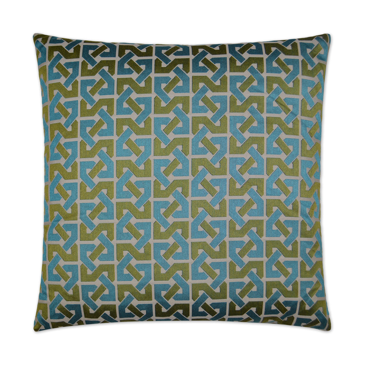 D.V. KAP HOME   24" x 24" Element Pillow - Aqua Geometric    - 2472-A-2424