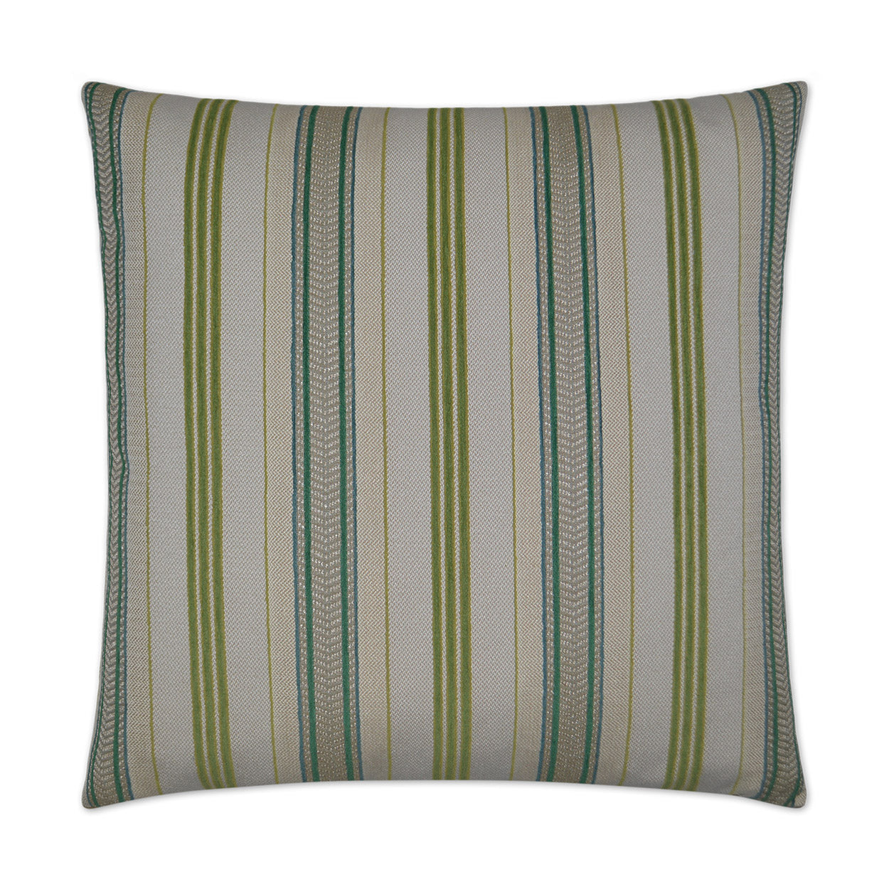 D.V. KAP HOME   24" x 24" Hambo Pillow - Green Stripes    - 2475-G-2424