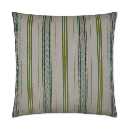 D.V. KAP HOME   24" x 24" Hambo Pillow - Green Stripes    - 2475-G-2424