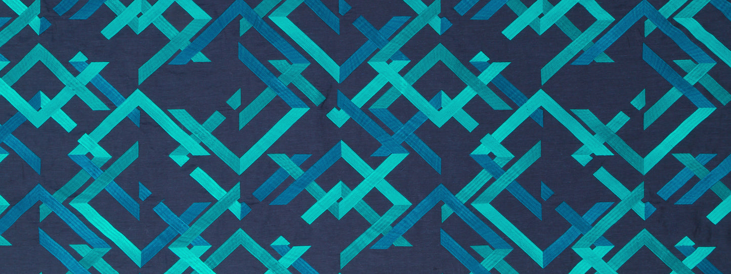 Beacon Hill Abstract Fret | Navy  Drapery     - 247703