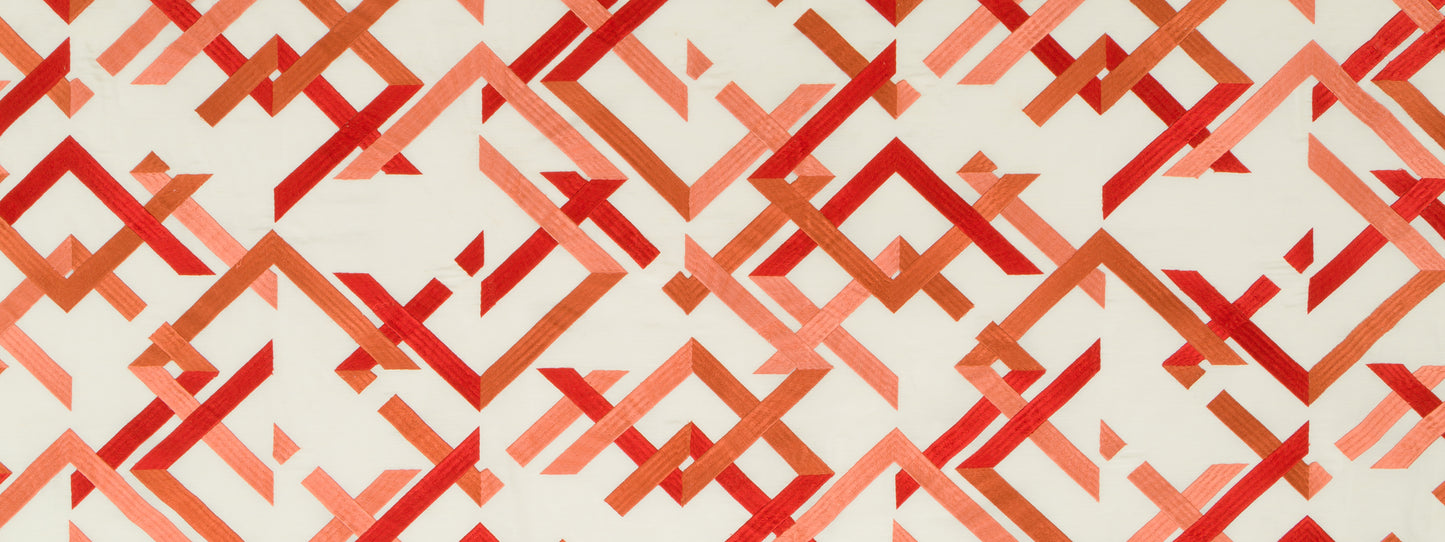 Beacon Hill Abstract Fret | Coral  Drapery     - 247705