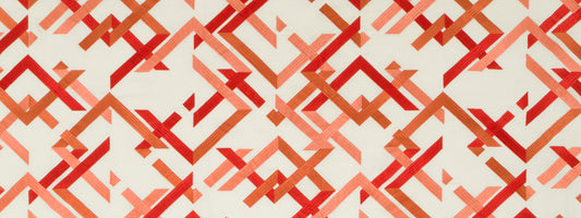 Beacon Hill Abstract Fret | Coral  Drapery     - 247705