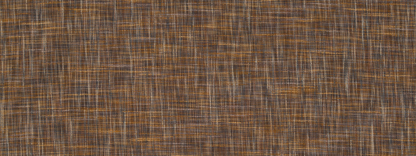 Brown woven fabric texture with tan and ochre crosshatch; rustic linen-like drapery fabric.