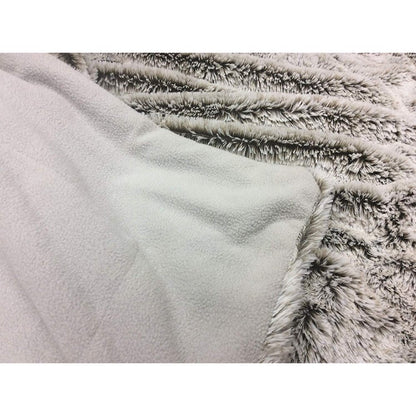 59" X 79" Gray Faux Fur Plush Throw Blanket