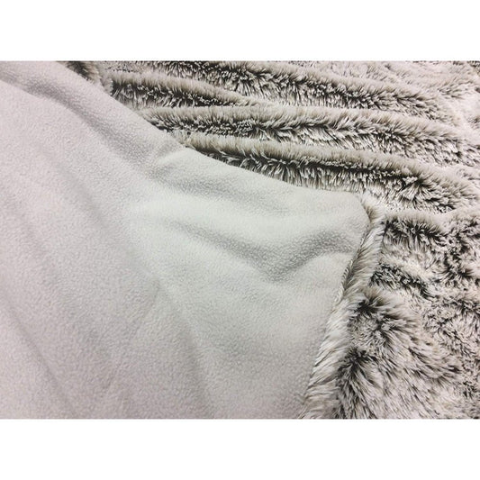 59" X 79" Gray Faux Fur Plush Throw Blanket