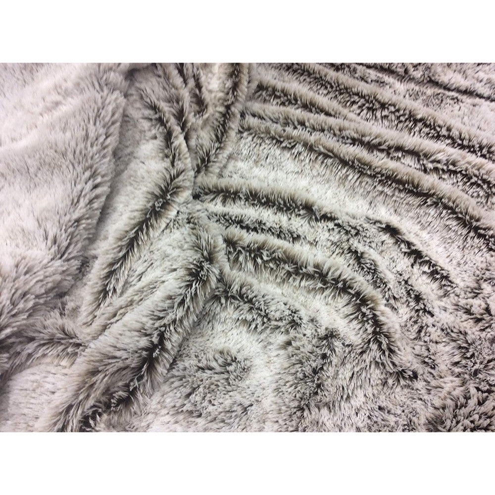Gray Faux Fur Ombre Plush Throw
