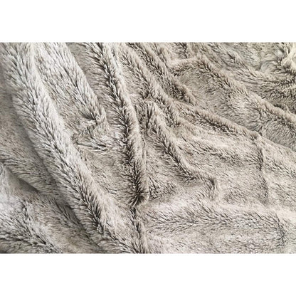 59" X 79" Gray Faux Fur Plush Throw Blanket
