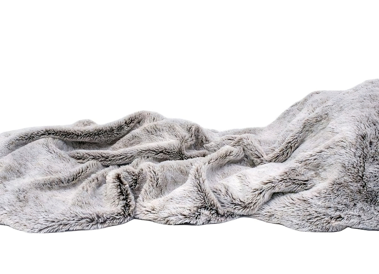 Gray Faux Fur Ombre Plush Throw