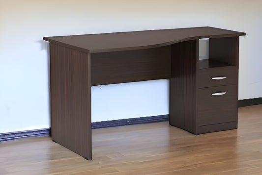 55" Espresso Computer Desk With Two Drawers