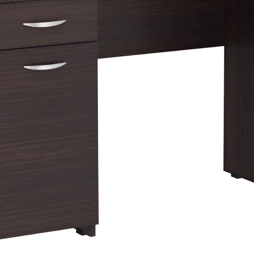 43" Espresso Computer Desk With Four Drawers