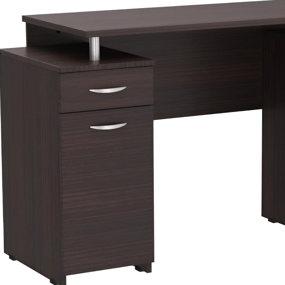 43" Espresso Computer Desk With Four Drawers