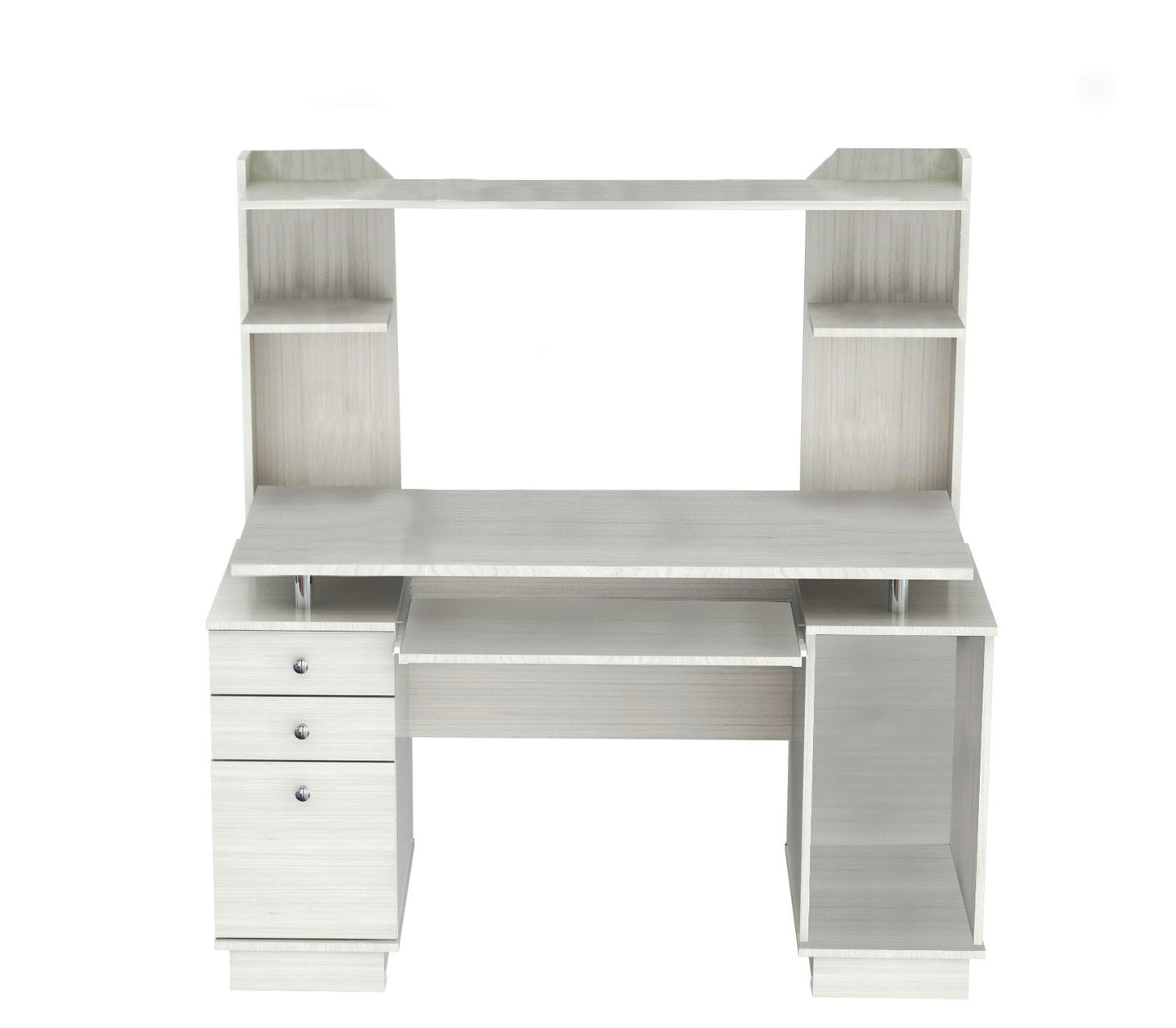 49" White Computer Desk With Three Drawers