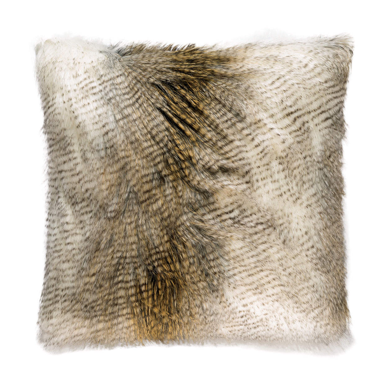 D.V. KAP HOME   24" x 24" Alaskan Hawk Pillow Glam, Faux Fur    - 2500-2424