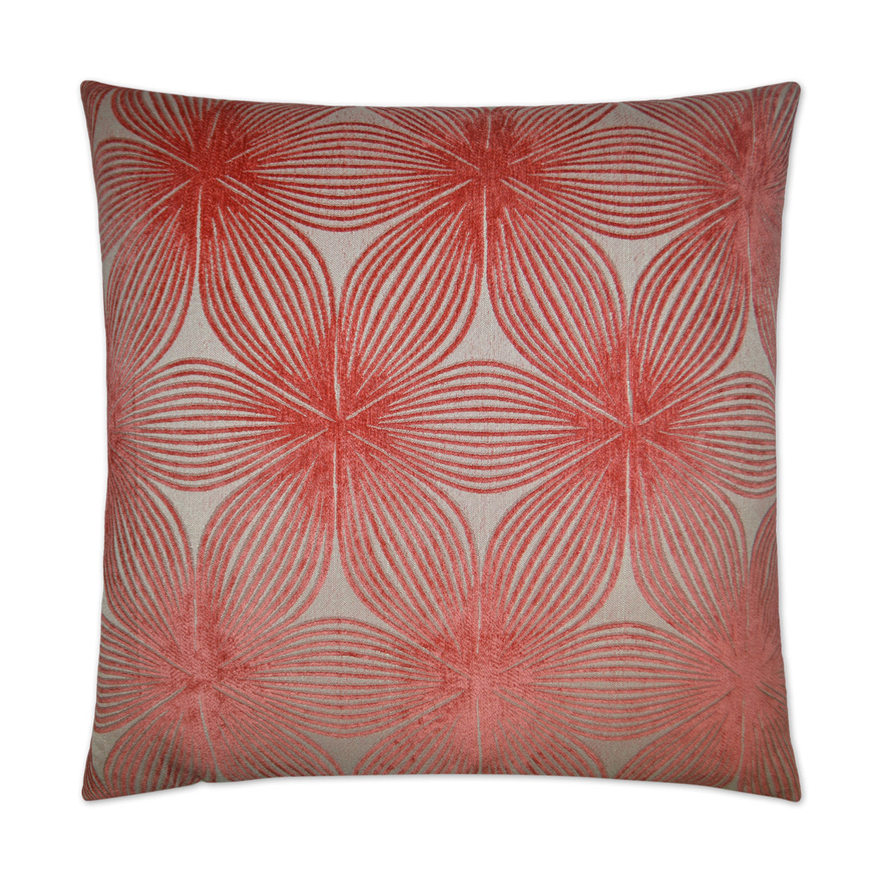 D.V. KAP HOME   24" x 24" Ellery Pillow - Coral Floral    - 2504-C-2424
