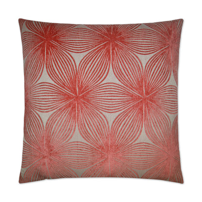 D.V. KAP HOME   24" x 24" Ellery Pillow - Coral Floral    - 2504-C-2424