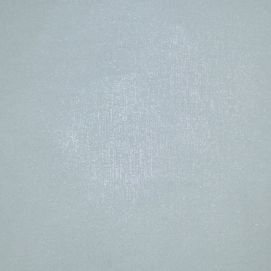 Light blue satin-like fabric with a soft sheen and subtle sparkle; smooth weave for garments or crafts.