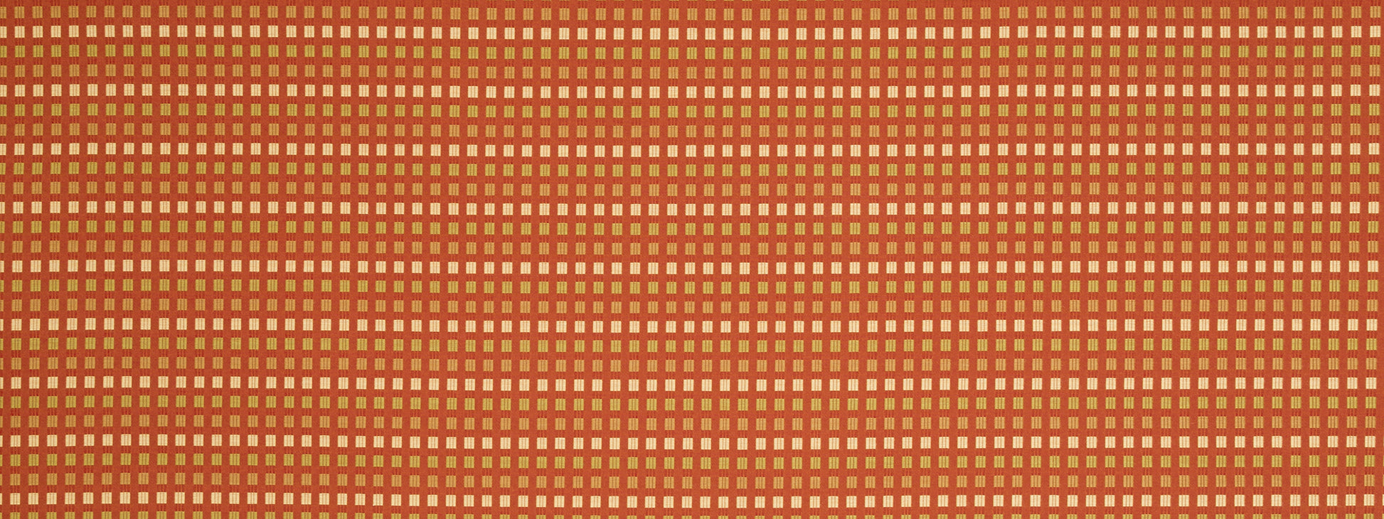 Orange-brown textured fabric with a tiny square grid pattern, close-up detail.