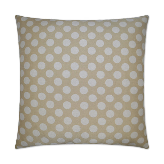 D.V. KAP HOME   24" x 24" Polka Dots Pillow - Cream Traditional, Circular - Dots    - 2515-C-2424