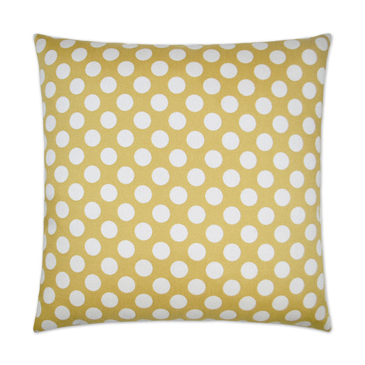 D.V. KAP HOME   24" x 24" Polka Dots Pillow - Gold Traditional, Circular - Dots    - 2515-G-2424