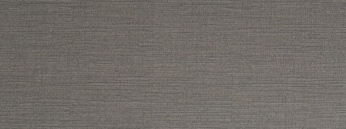 Gray woven upholstery fabric with subtle horizontal lines and a linen-like texture.