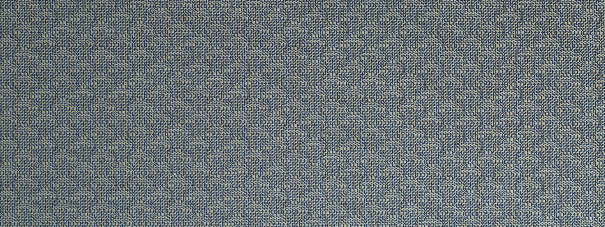 Indigo upholstery fabric: blue woven with a tiny white chevron pattern and subtle texture.