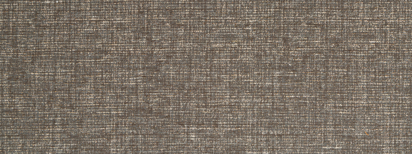 Brown woven fabric swatch with textured tweed-like weave and beige threads.