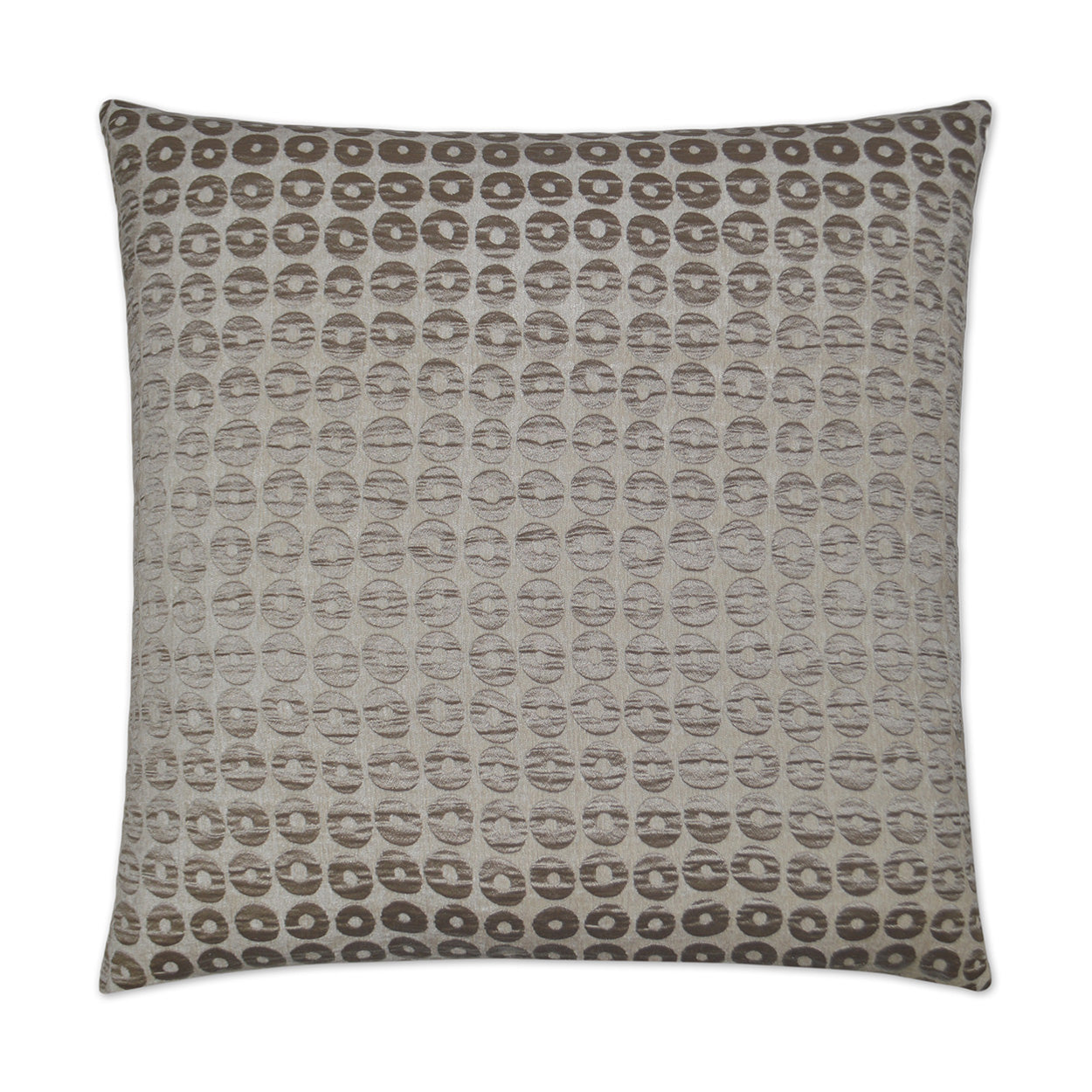 D.V. KAP HOME   24" x 24" Mirabelle Pillow - Taupe Traditional, Circular - Dots    - 2551-T-2424