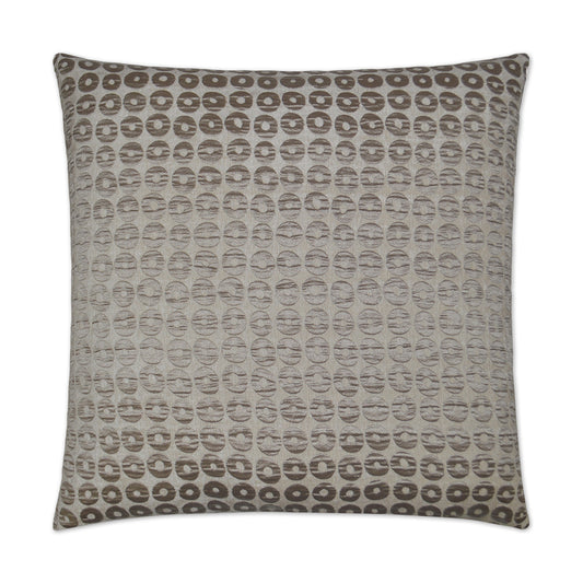 D.V. KAP HOME   24" x 24" Mirabelle Pillow - Taupe Traditional, Circular - Dots    - 2551-T-2424