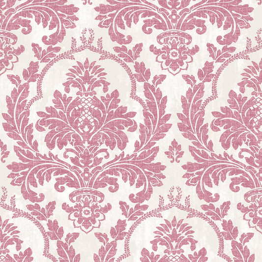 Galerie Wallcoverings Cottage Chic Damasco Platino Galerie Wallcoverings  Pink   - 25714