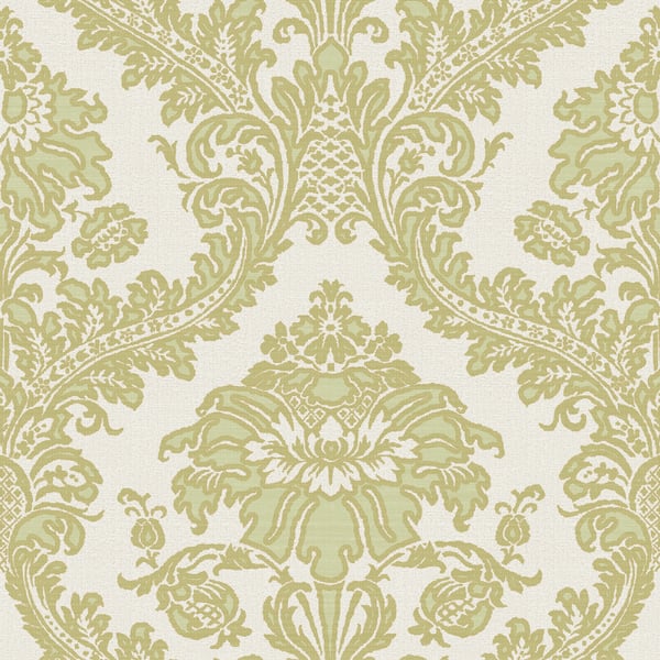 Galerie Wallcoverings Cottage Chic Damasco Superior Galerie Wallcoverings  Green   - 25735
