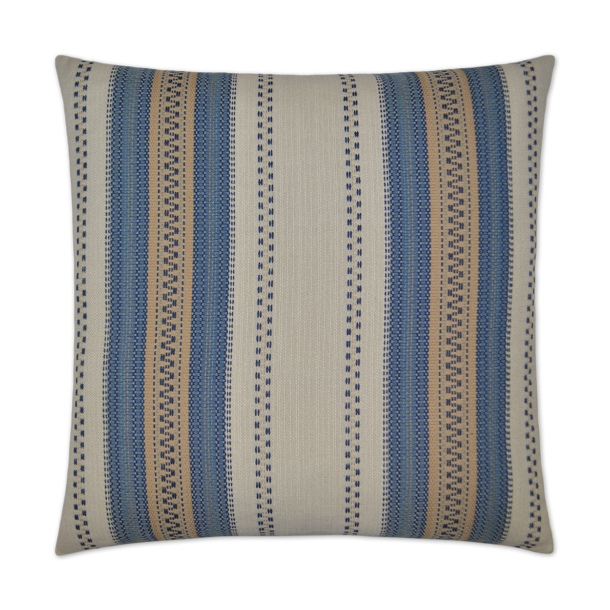 D.V. KAP HOME   24" x 24" Rigadoon Pillow - Blue Stripes    - 2574-B-2424