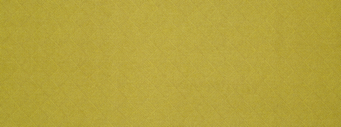 Golden-yellow woven fabric with a diamond plaid texture, ideal for upholstery.