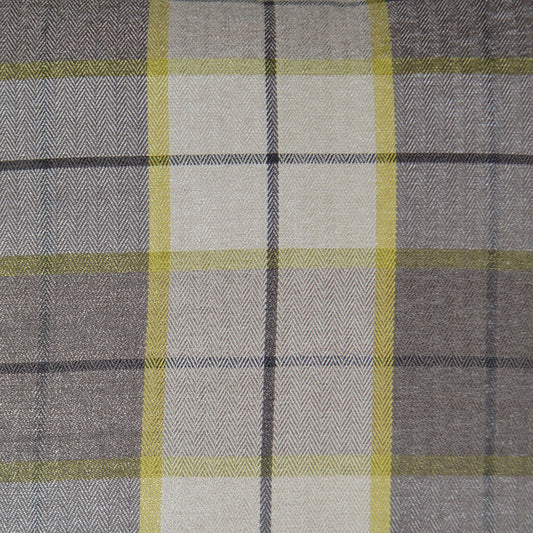 D.V. KAP HOME 2581-C-YARD Penn Plaid Fabric - Citrus Plaid - Check  Chartreuse, Grey   - Penn Plaid