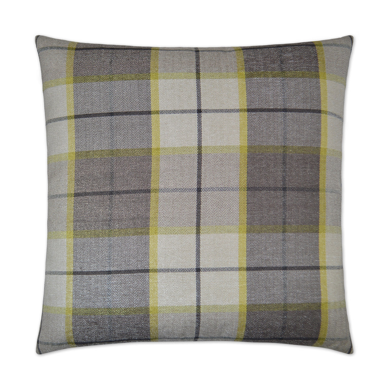 D.V. KAP HOME   24" x 24" Penn Plaid Pillow - Citrus Plaid - Check    - 2581-C-2424