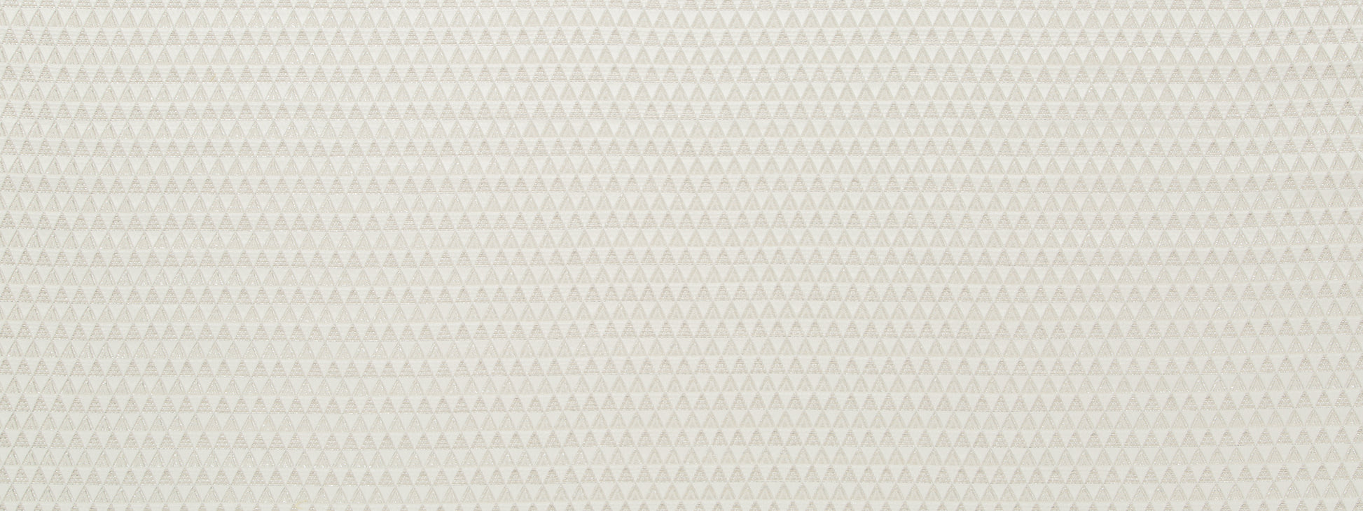 Silver drapery fabric texture with a subtle repeating triangle chevron pattern.