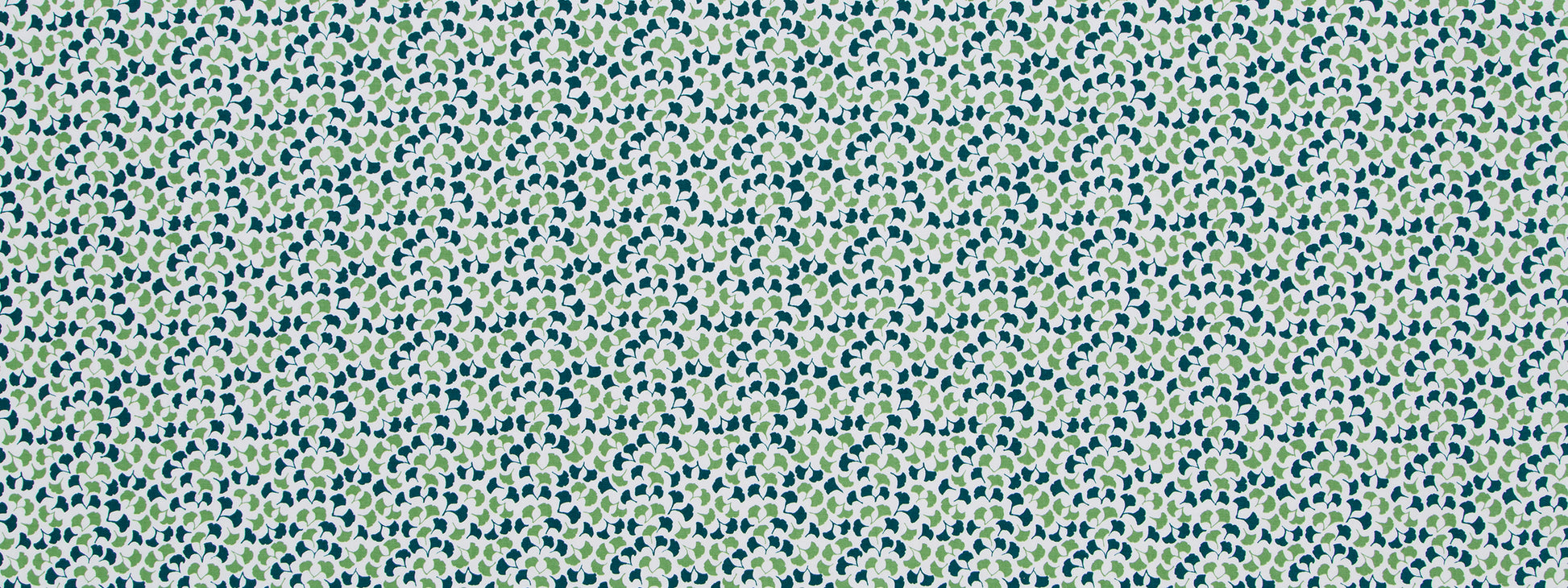 Blue and green ditsy floral print on light background; tiny blossoms for dresses or shirts