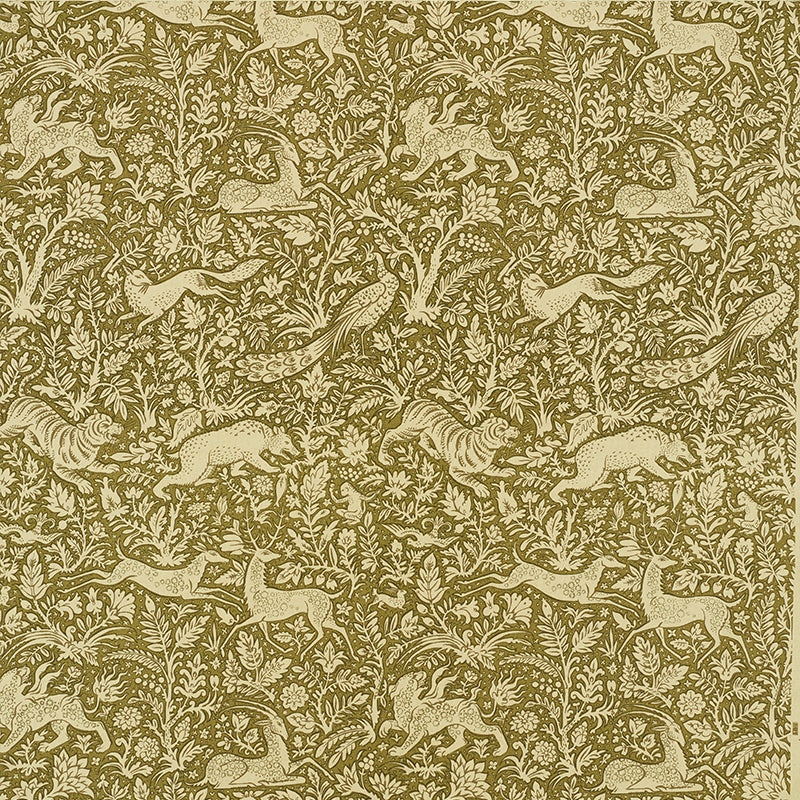 SCHUMACHER FABRIC  LUXE LODGE KHAN'S PARK   KHAKI OLIVE   - 2603272