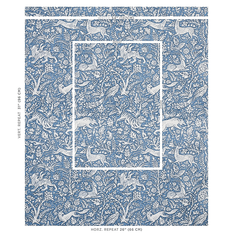 SCHUMACHER FABRIC  LUXE LODGE KHAN'S PARK   CHAMBRAY   - 2603275