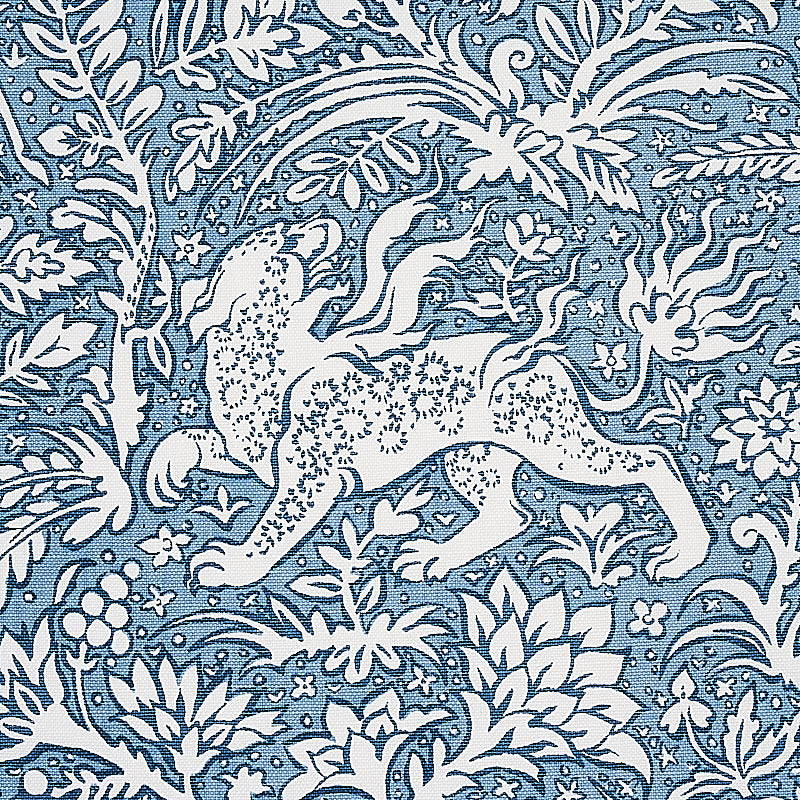 SCHUMACHER FABRIC  LUXE LODGE KHAN'S PARK   CHAMBRAY   - 2603275