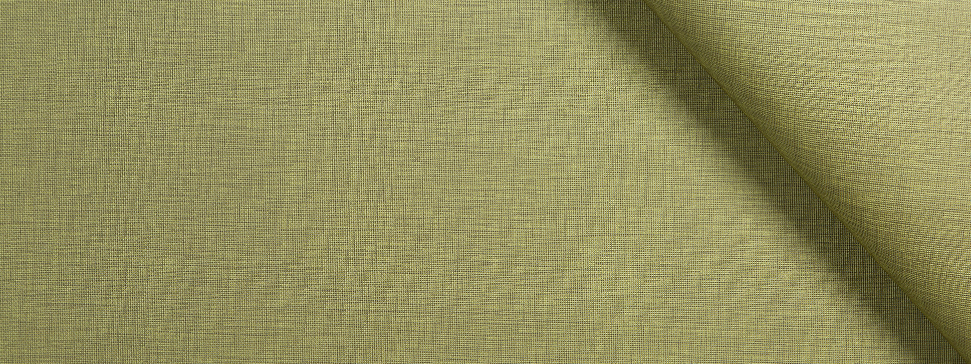 Olive-green textured woven fabric with a diagonal fold; ideal for upholstery or crafts.