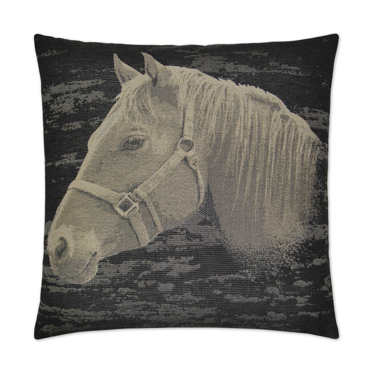 D.V. KAP HOME   24" x 24" Mister Ed Pillow - Black Western Chic, Novelty    - 2617-BK-2424