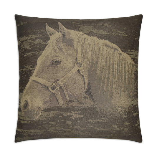 D.V. KAP HOME   24" x 24" Mister Ed Pillow - Brown Western Chic, Novelty    - 2617-BR-2424