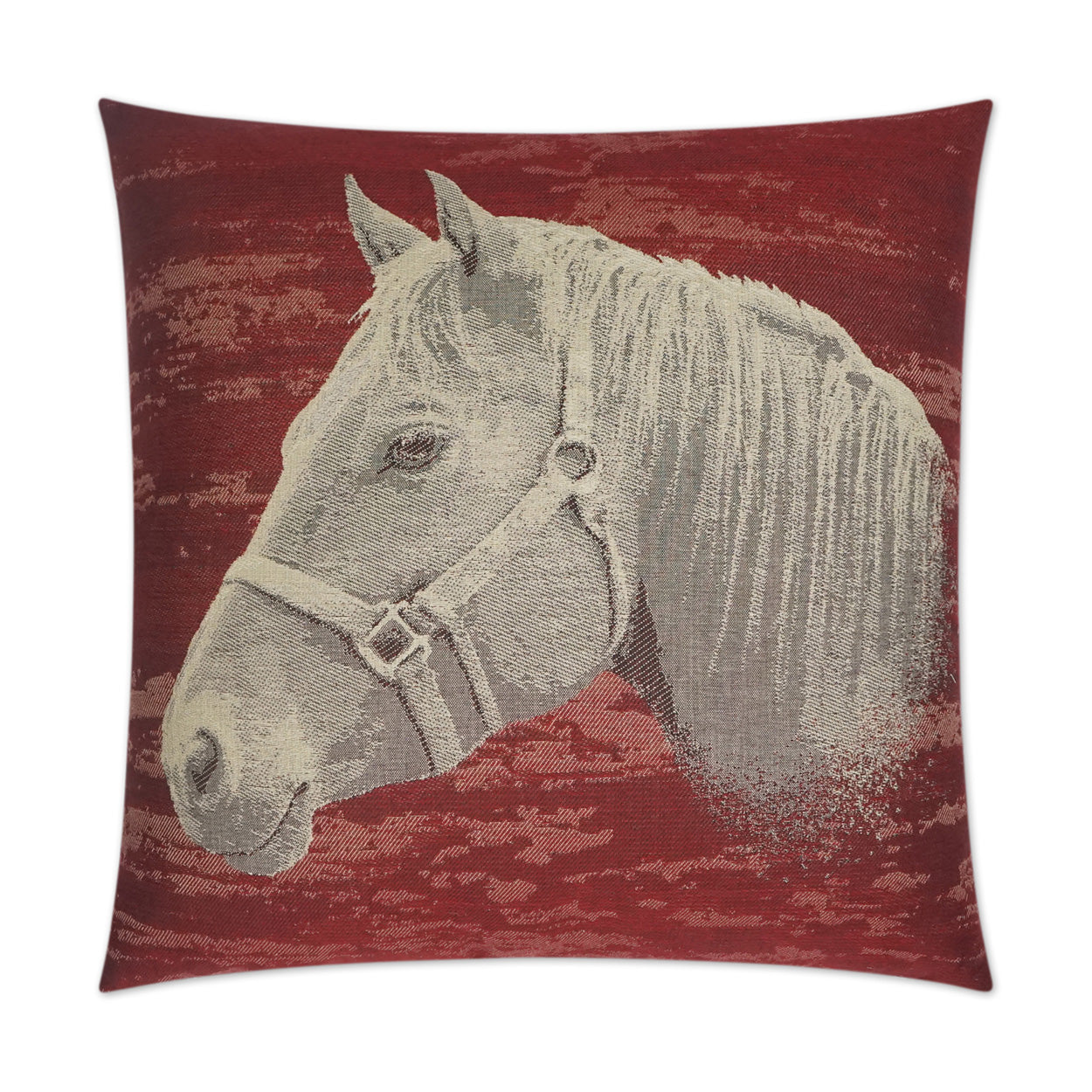 D.V. KAP HOME   24" x 24" Mister Ed Pillow - Red Western Chic, Novelty    - 2617-R-2424
