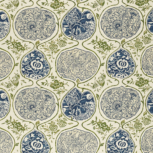 SCHUMACHER  EXUBERANT PRINTS KATSUGI PRINTS PRINTS INDIGO , GREEN   - 2620932