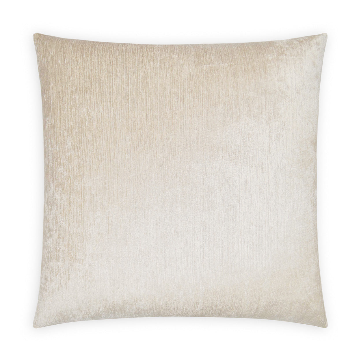Cream-beige velvet square throw pillow with a soft, plush texture.