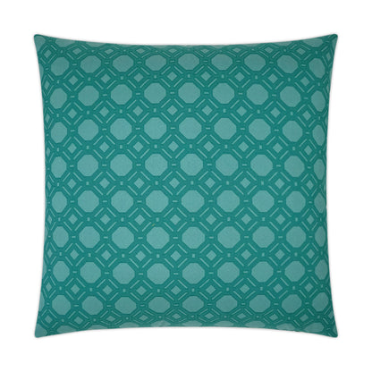 D.V. KAP HOME   24" x 24" Level Off Pillow - Peacock Circular - Dots    - 2628-P-2424
