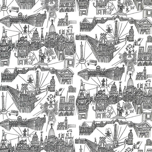 SCHUMACHER  EXUBERANT PRINTS VIEWS OF PARIS PRINTS PRINTS BLACK ON WHITE   - 2628830