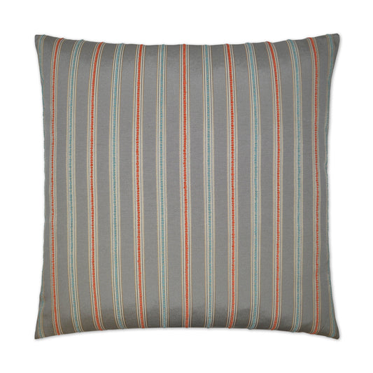 D.V. KAP HOME   24" x 24" Emmaline Pillow - Flint Stripes    - 2630-F-2424