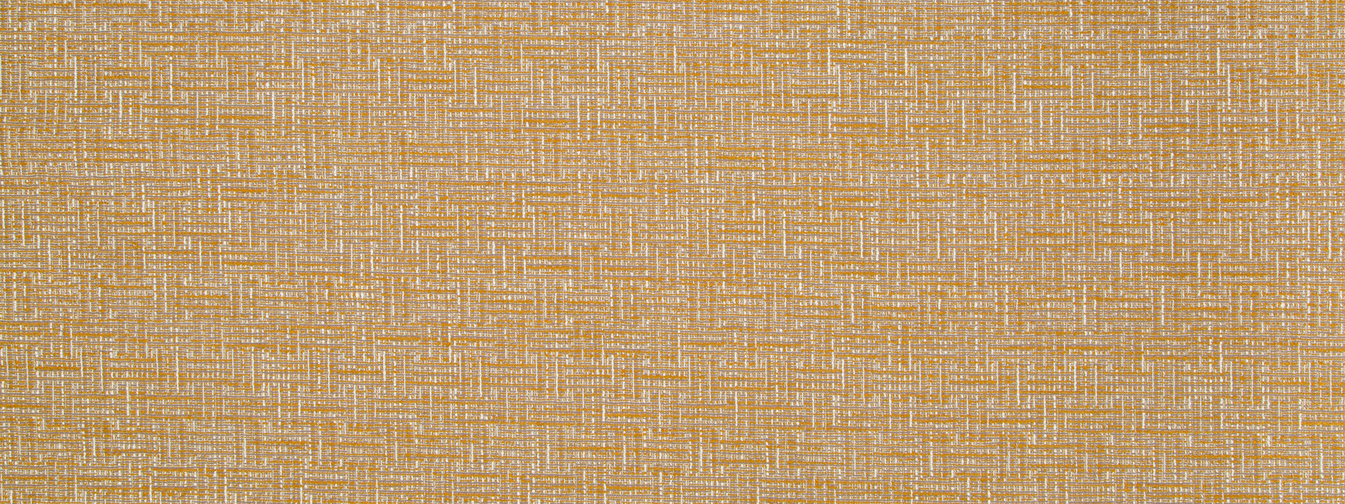 Golden-tan woven fabric with subtle basket-weave texture for warm upholstery or drapery.
