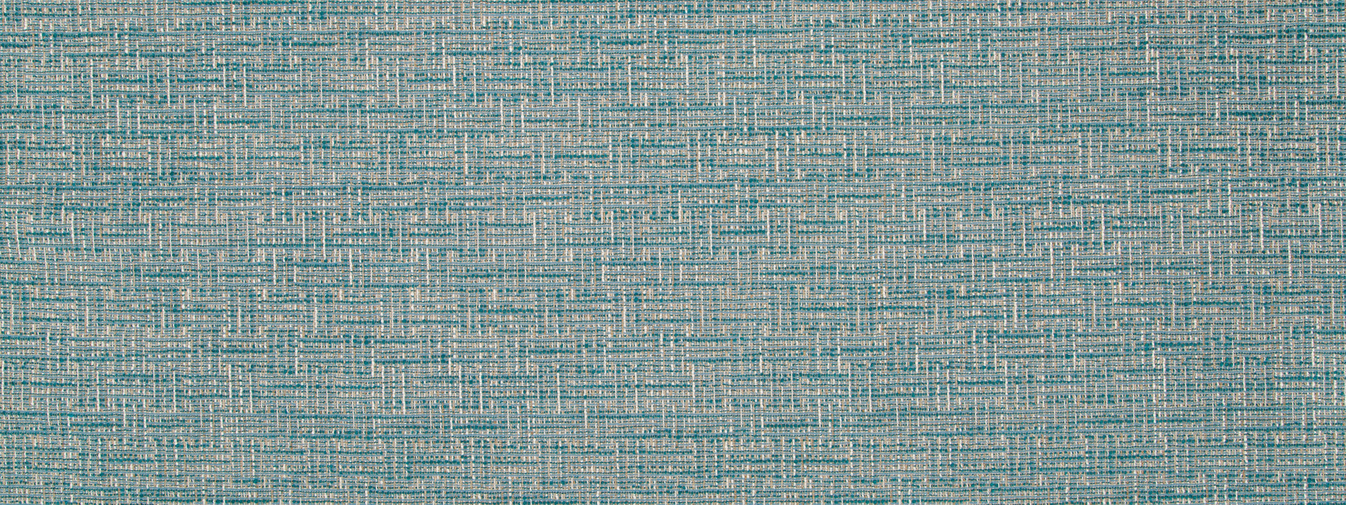 Teal & gray woven upholstery fabric close-up with brick-like texture and subtle sheen.